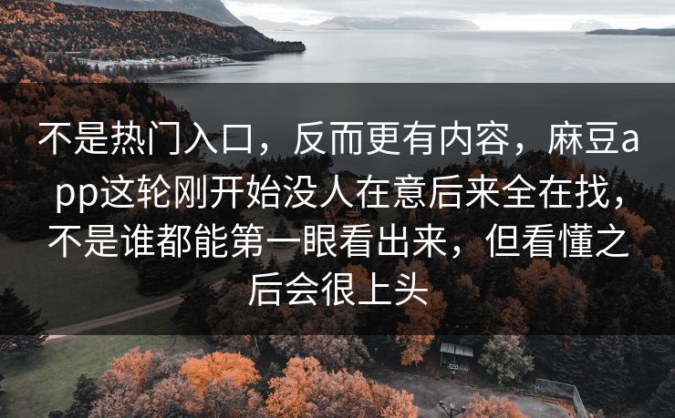不是热门入口,反而更有内容,麻豆app这轮刚开始没人在意后来全在找,不是谁都能第一眼看出来,但看懂之后会很上头